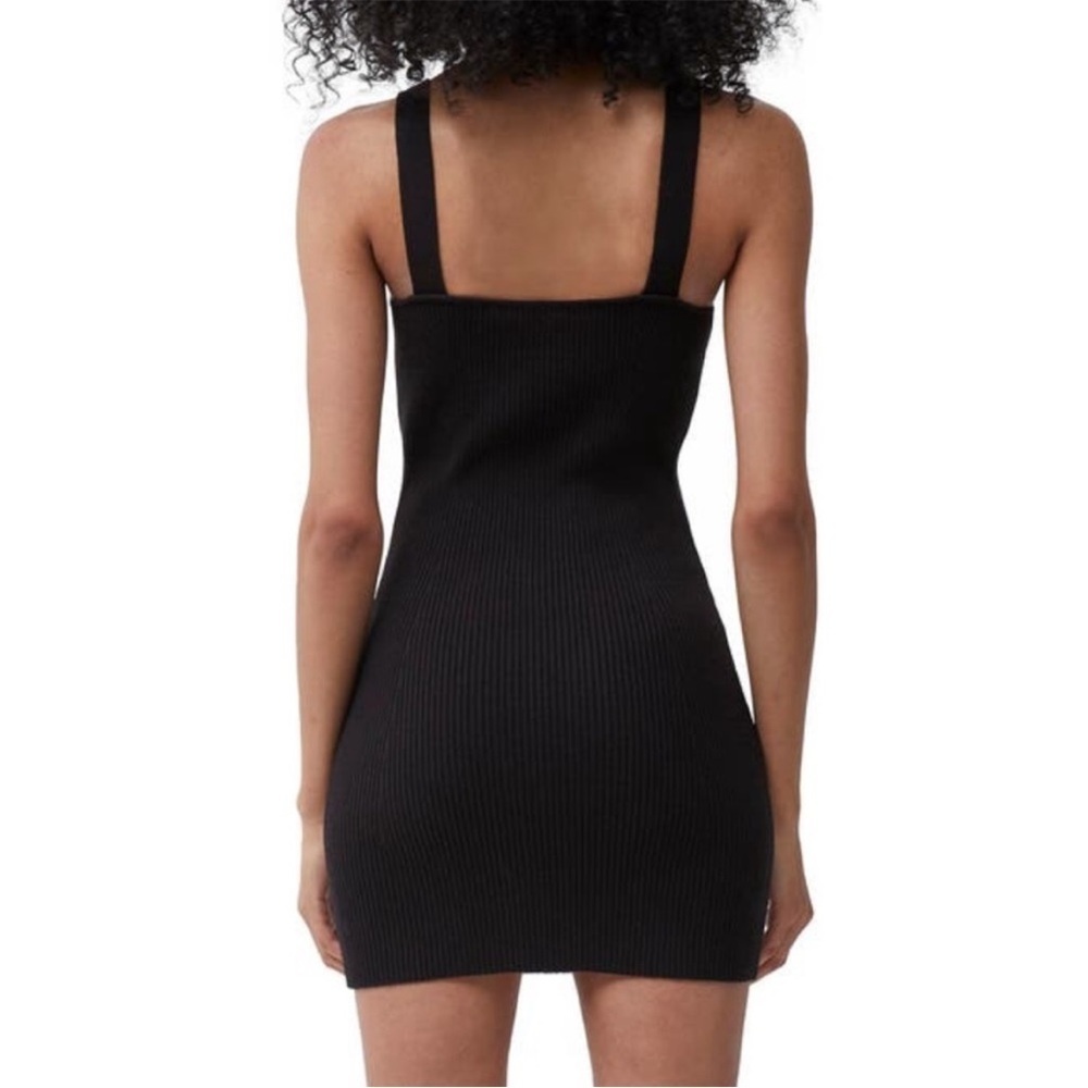 French Connection Black Ribbed Mini Dress - Picture 2 of 8